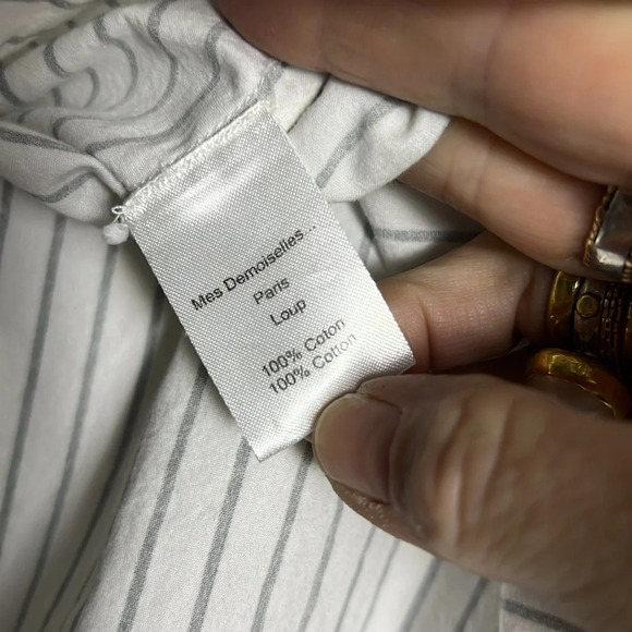 Mes Demoiselles Gray and White Stripe Apron Dress Size 40/US8 - Picture 11 of 11